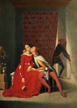 Jean Auguste Dominique Ingres Gianciotto Discovers Paolo and Francesca Spain oil painting art